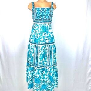 Joie Elisabet Elizabeth Soho Maxi Boho Print Dress Size 2 Floral Tie-Strap Back